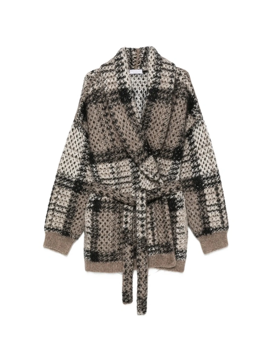 Cardigan Brunello Cucinelli multicolor din mohair si lana - Img 9