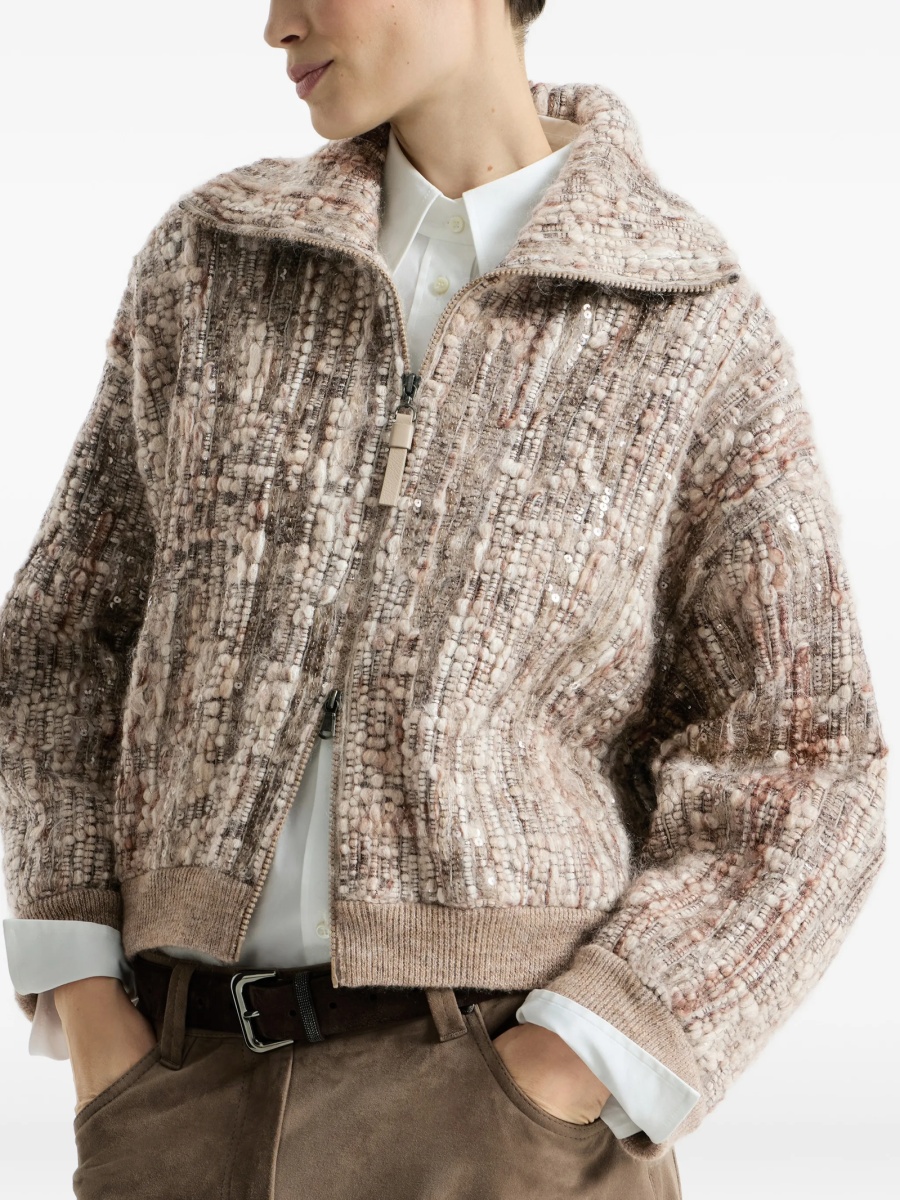 Cardigan Brunello Cucinelli neutru - Img 5