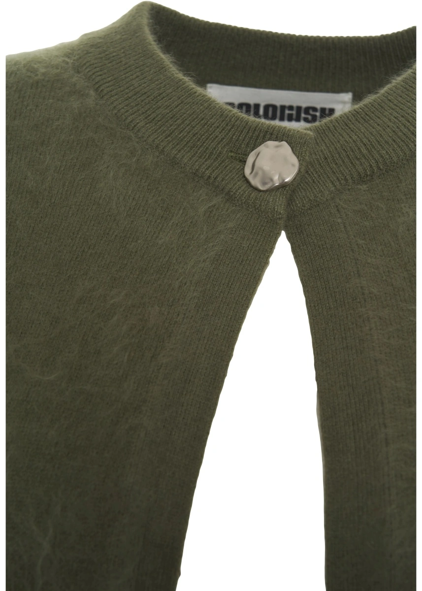 Cardigan Colorush verde din casmir 'Brushed' - Img 5