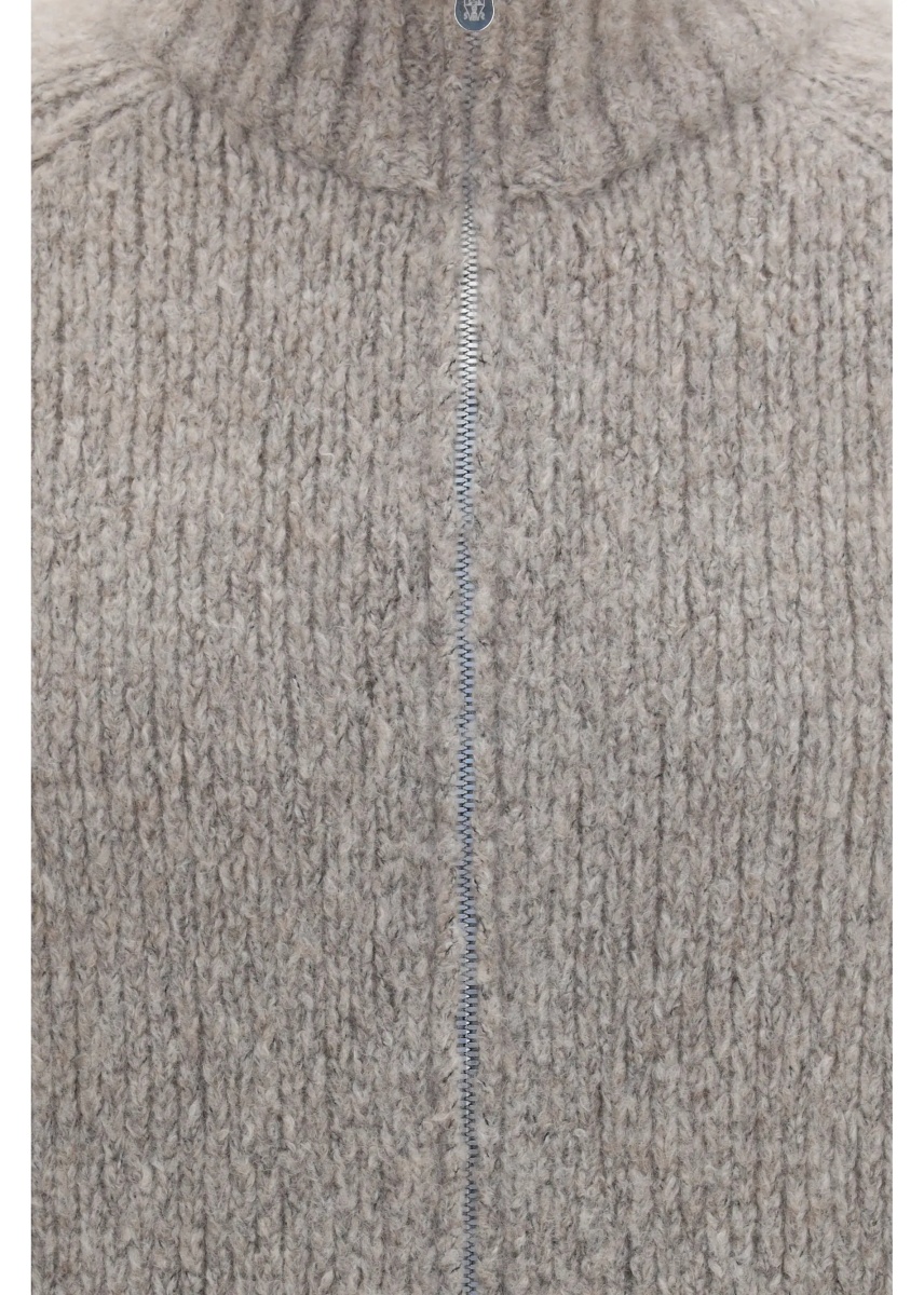 Cardigan High-neck cashmere and silk Cardigan with zip - Img 3