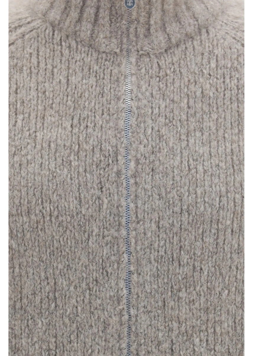Cardigan High-neck cashmere and silk Cardigan with zip - Img 3