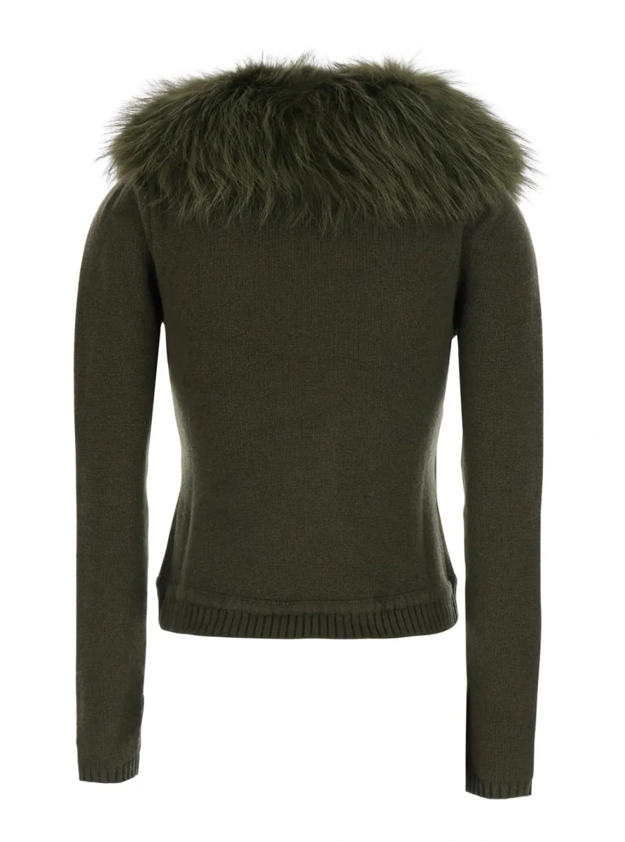 Cardigan Markgong verde din lana si casmir - Img 2