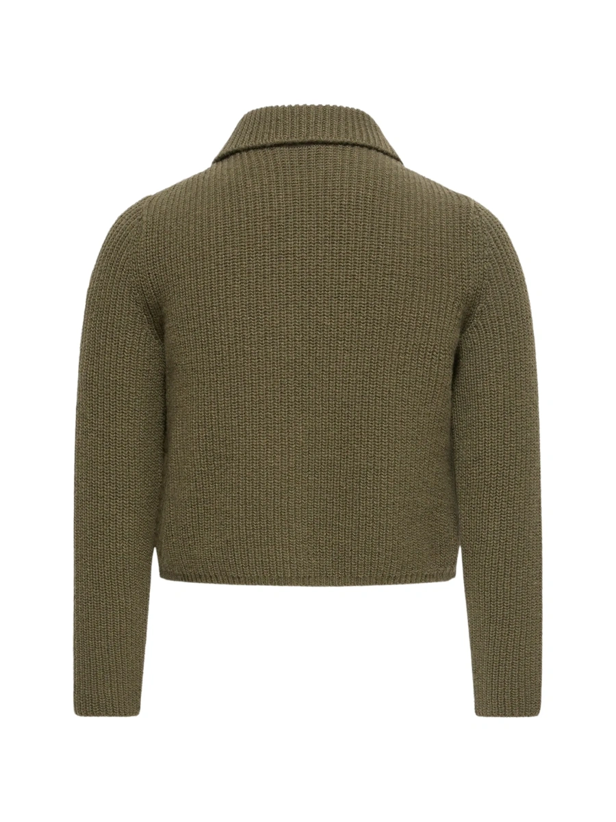 Cardigan Moncler verde din casmir si lana - Img 2