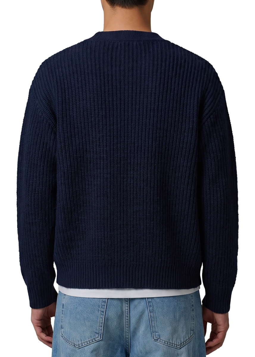 Cardigan Navy Wool Cardigan Over - Img 3