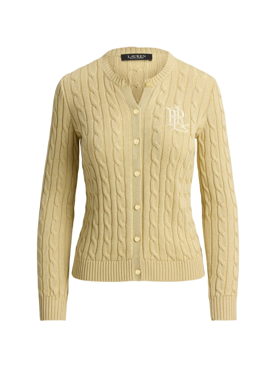 Cardigan Ralph Lauren bej din bumbac cu impletitura torsada - Img 8