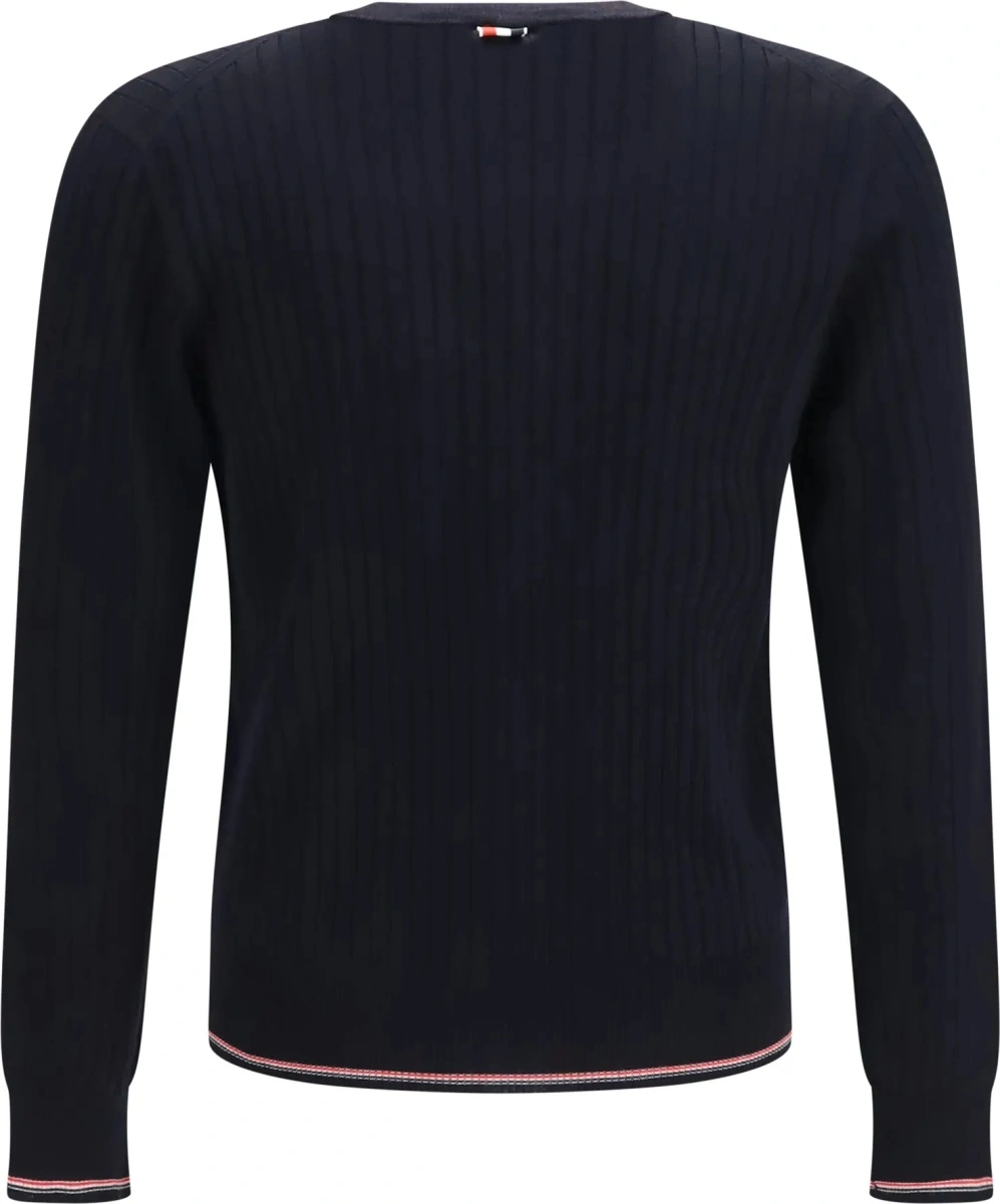 Cardigan Thom Browne albastru din lana merino - Img 2