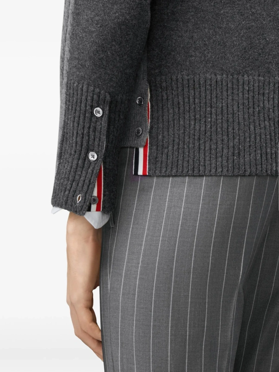 Cardigan Thom Browne gri din lana virgina - Img 7