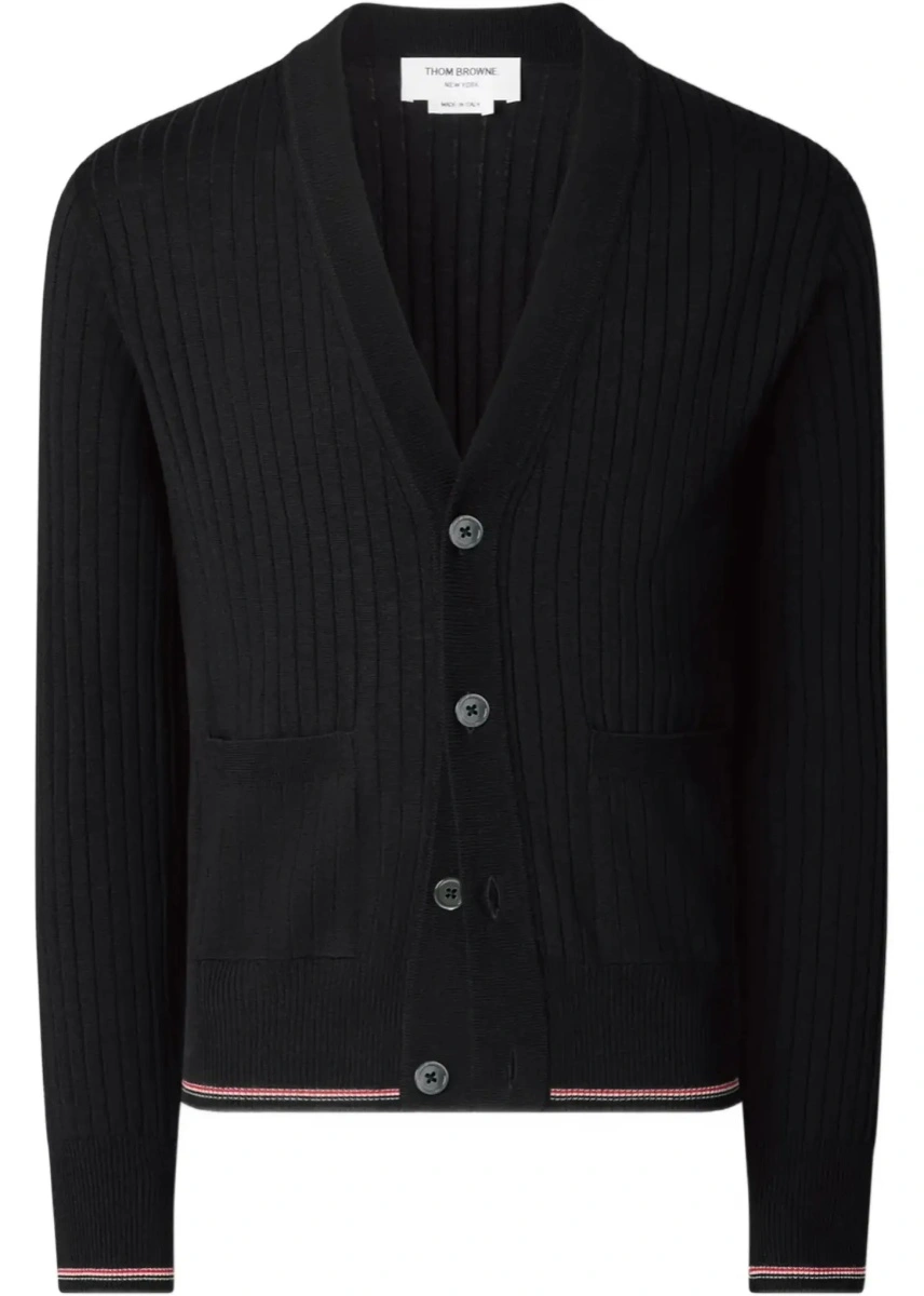 Cardigan Thom Browne negru din lana merinos - Img 8