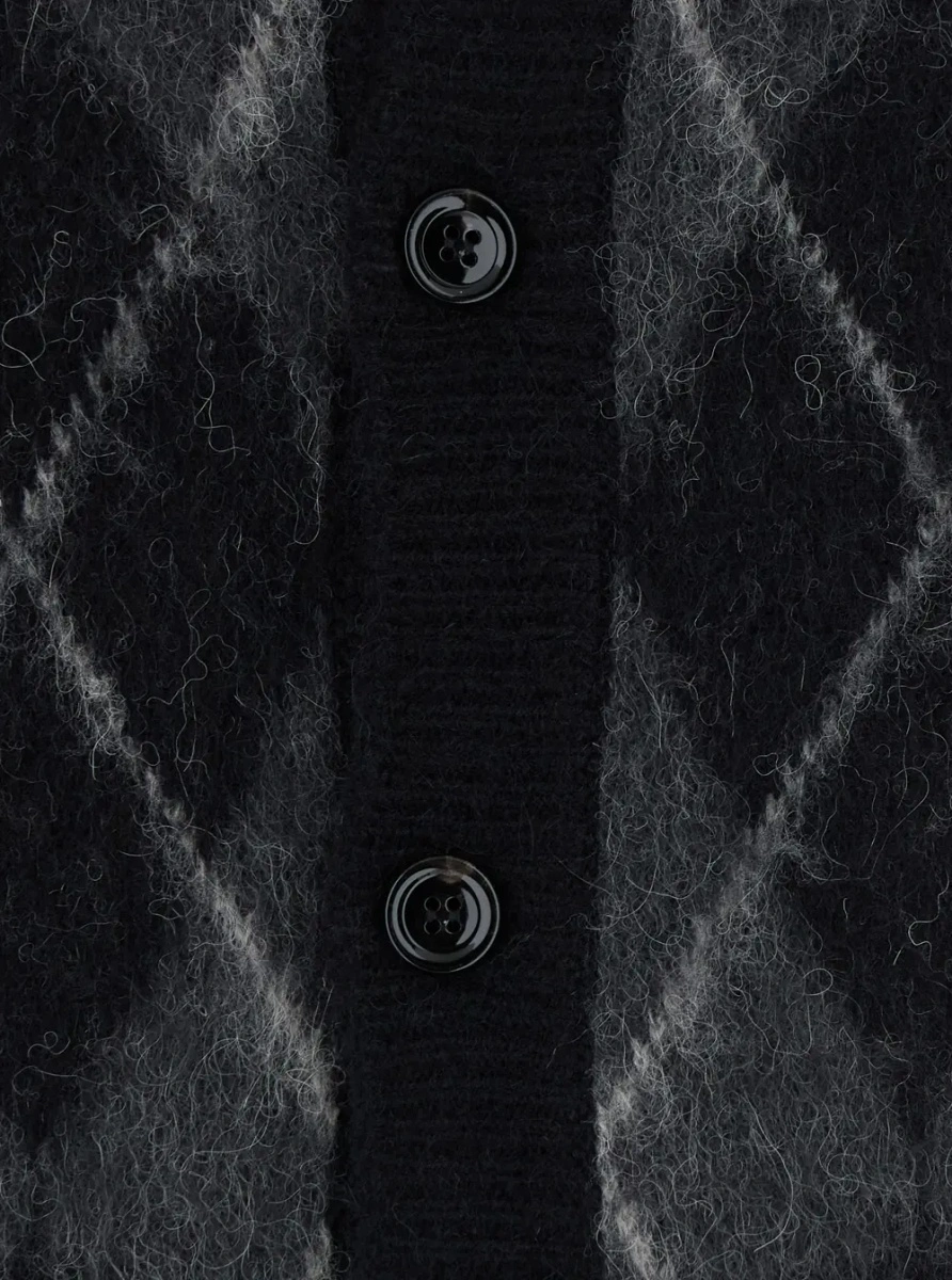 Cardigan Tonywack negru din acril si nylon - Img 3