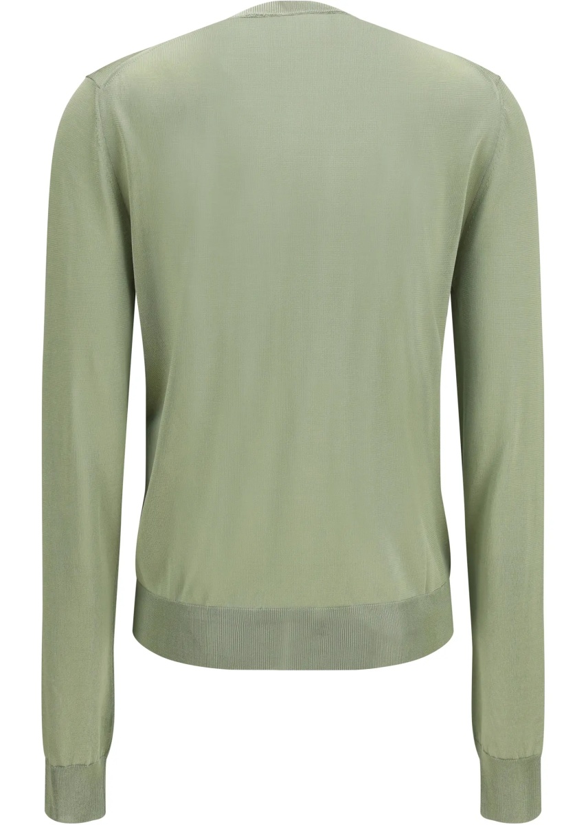 Cardigane Cardigan crewneck in viscose with embroidered logo - Img 2