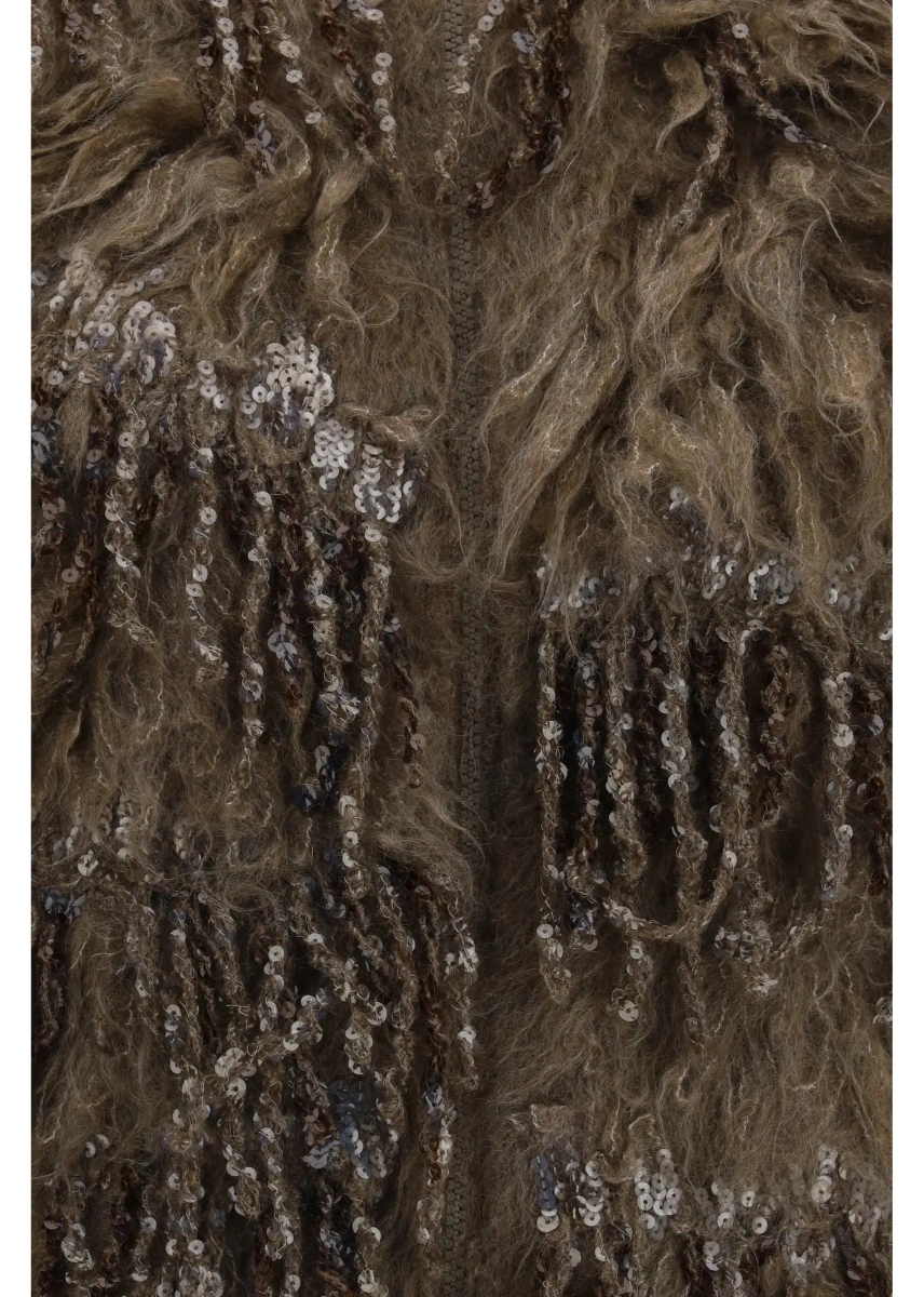 Cardigane Mohair-blend sequin zip Cardigan - Img 3