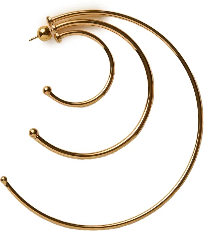 Cercei Pierced Solar Hoops Earrings Large - Img 2