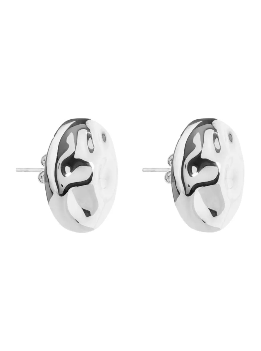 Cercei 'Rock' Silver-colored Earrings with Oval Design and Back Closure for in Metal for Women - Img 2