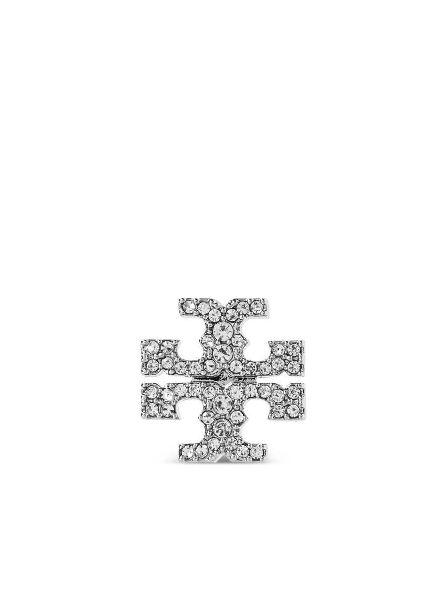 Cercei Tory Burch gri din alama placata cu argint - Img 6