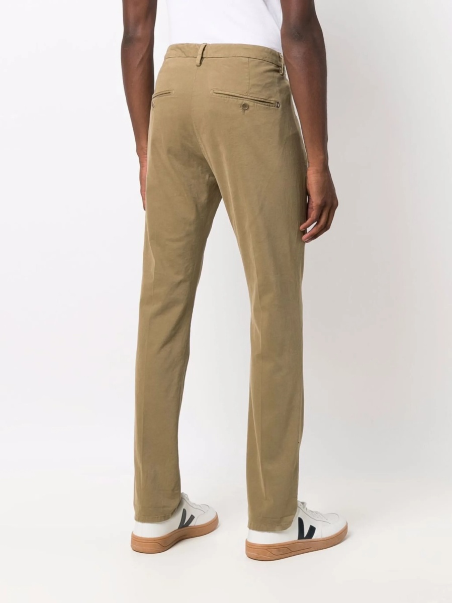 Chinos Dondup neutri din spandex/elastan si bumbac - Img 4