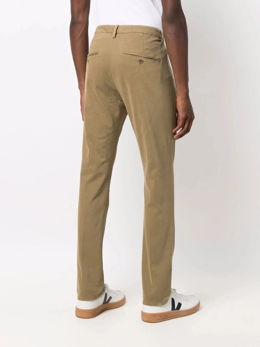 Chinos Dondup neutri din spandex/elastan si bumbac - Img 4