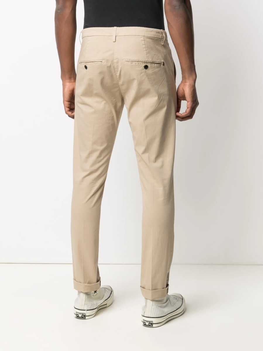 Chinos Dondup neutri din spandex/elastan si bumbac - Img 4
