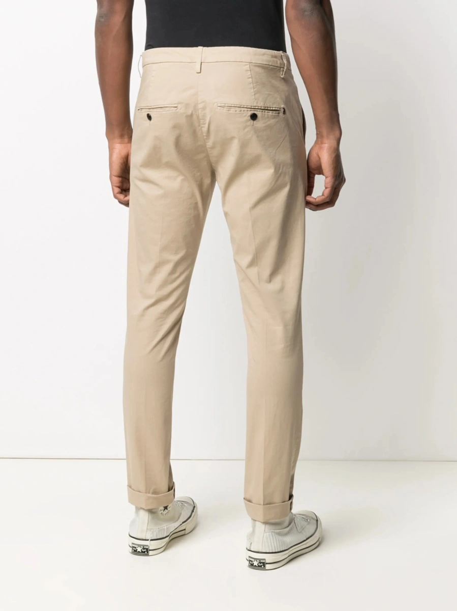 Chinos Dondup neutri din spandex/elastan si bumbac - Img 4