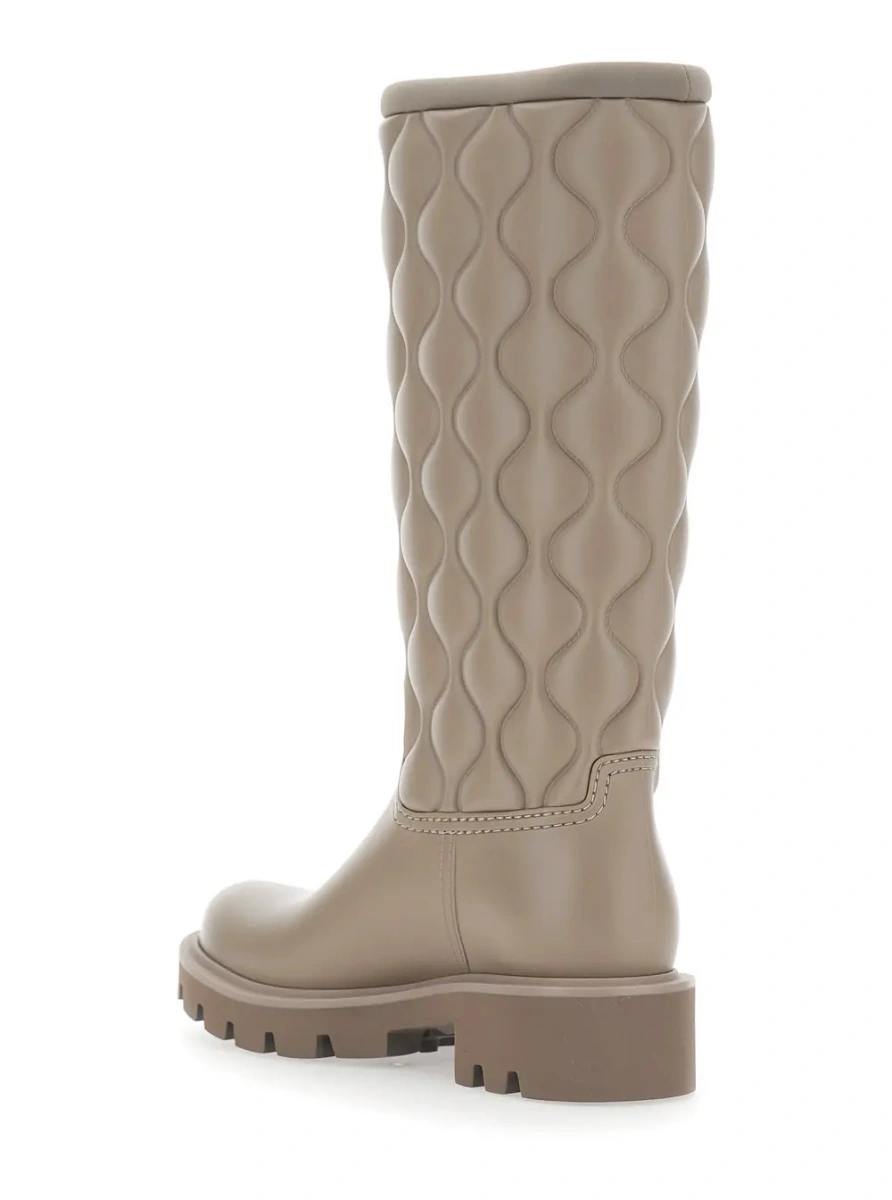 Cizme Moncler bej din plastic - Img 3