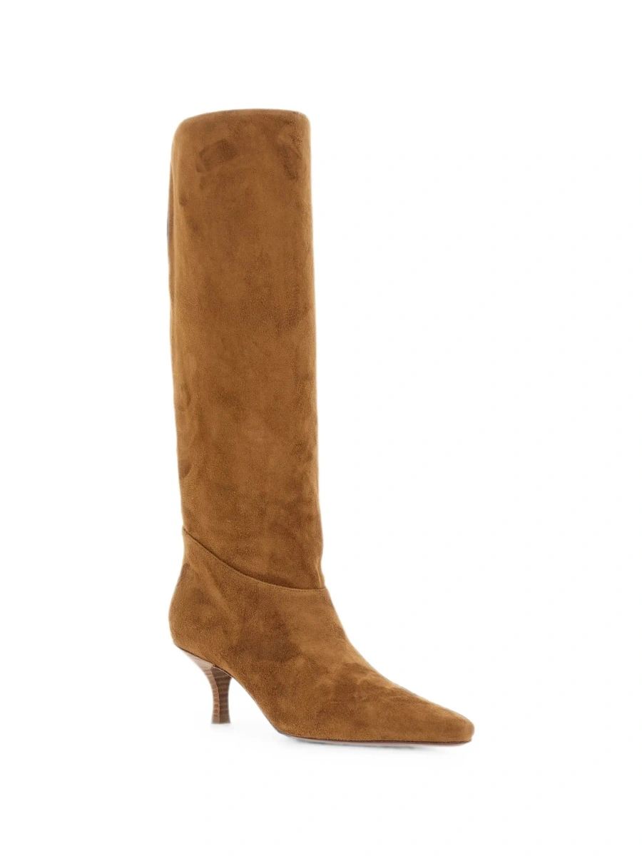Cizme 'Rose' Brown Boots with Pointed Toe and High Heel in Suede for Women - Img 5