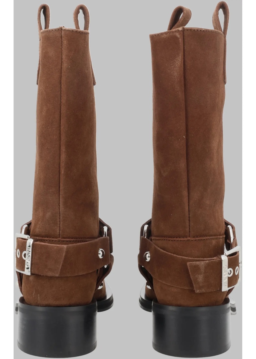Cizme Stivaletto Biker In Suede - Img 2