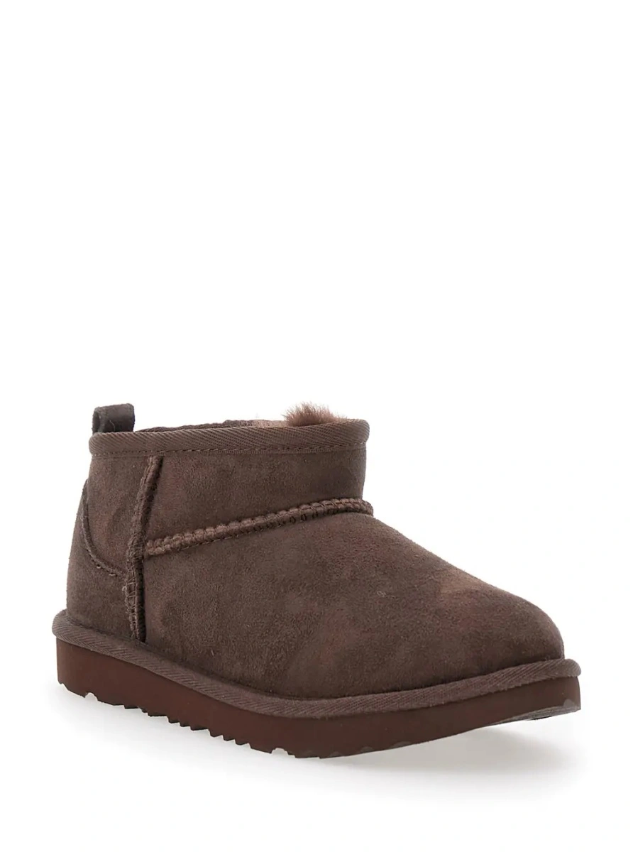 Cizme UGG Kids maro din piele intoarsa 'Ultra Mini' - Img 2
