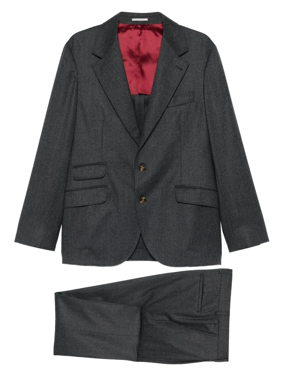 Costum Brunello Cucinelli gri din lana - Img 8