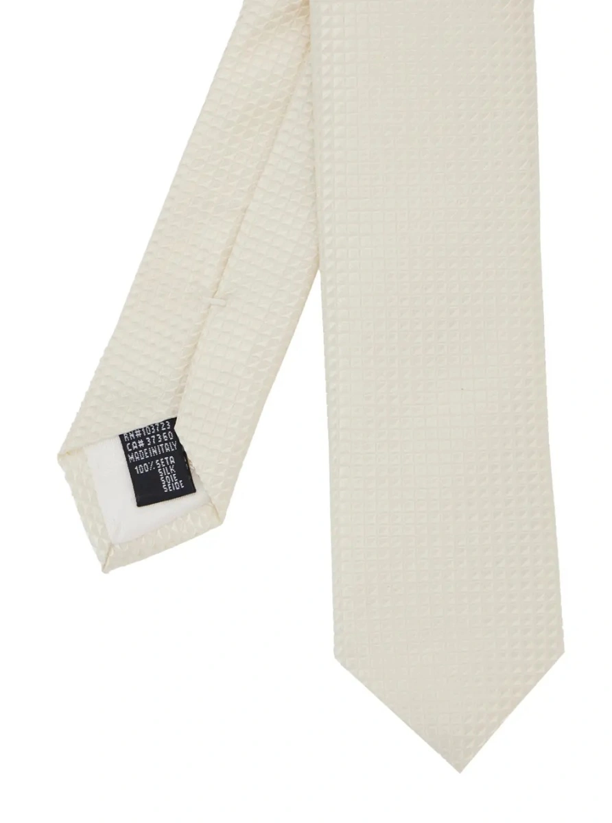 Cravata Emporio Armani alba din matase - Img 2