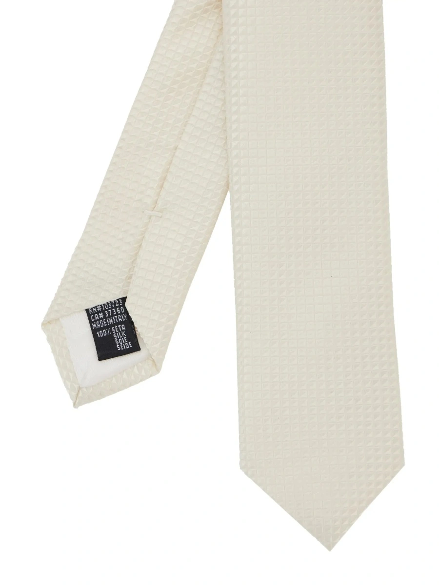Cravata Emporio Armani alba din matase - Img 4