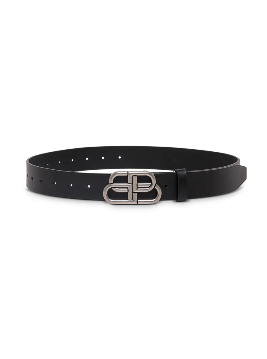 Curea Balenciaga neagra din piele - Img 3