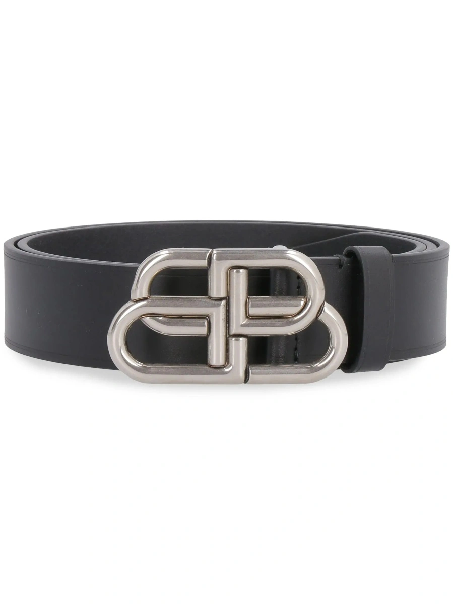 Curea Balenciaga neagra din piele - Img 5