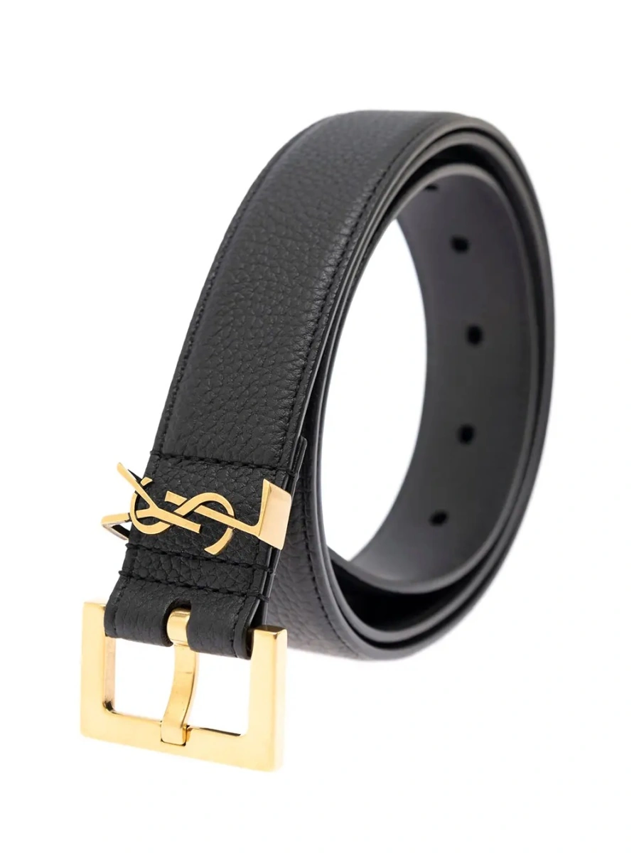 Curea Saint Laurent neagra din piele - Img 2