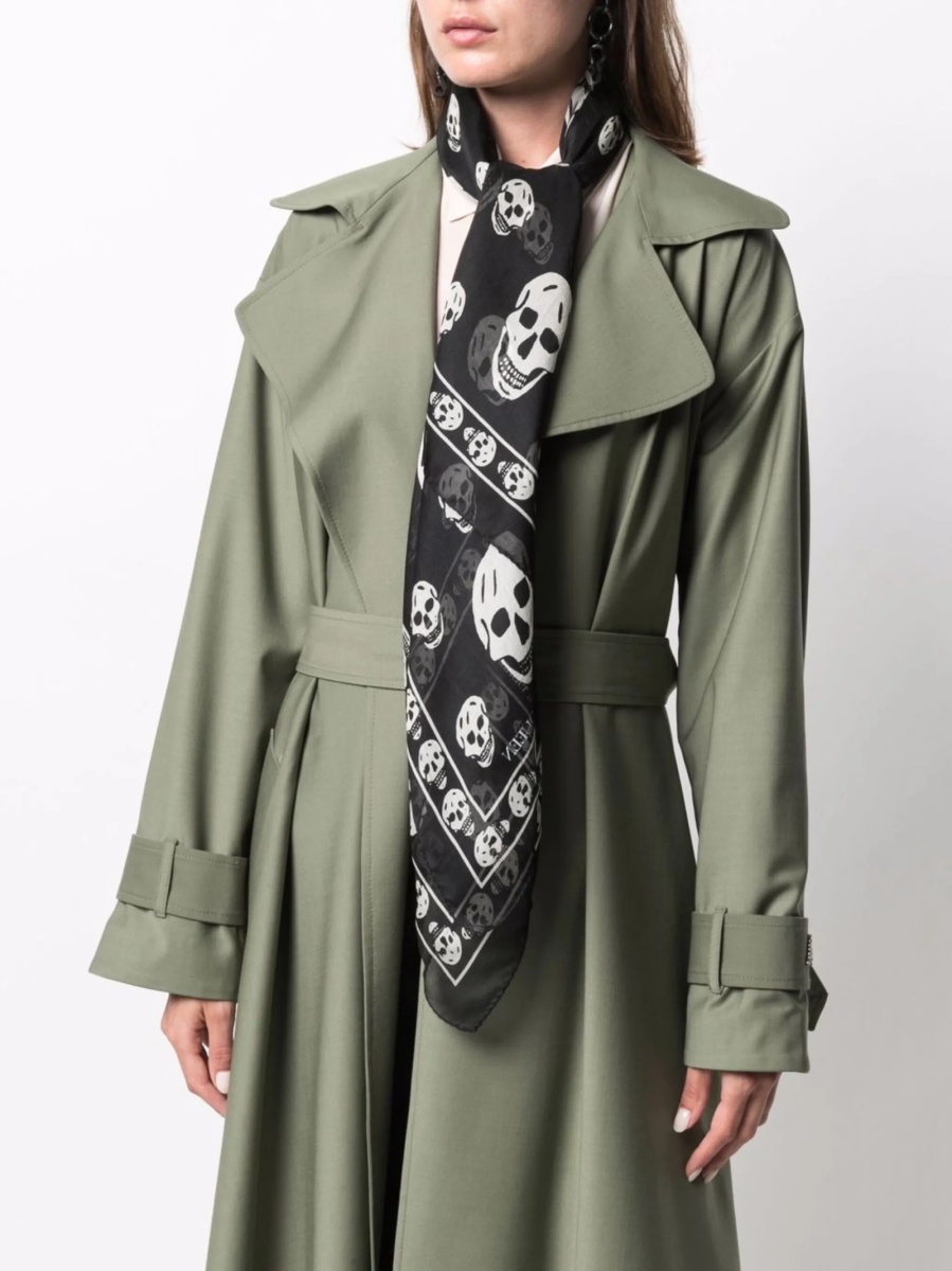 Esarfa Alexander McQueen neagra din matase - Img 2
