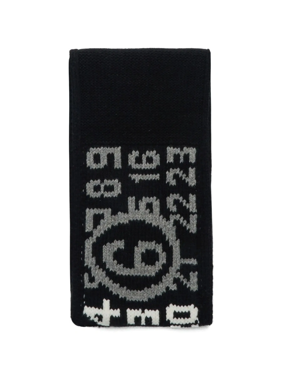 Esarfa black Scarf with embroidered logo on the front in wool blend for boy - Img 5