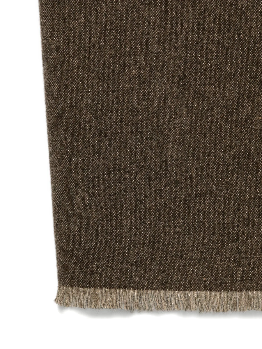 Esarfa Brunello Cucinelli maro din lana si casmir - Img 4