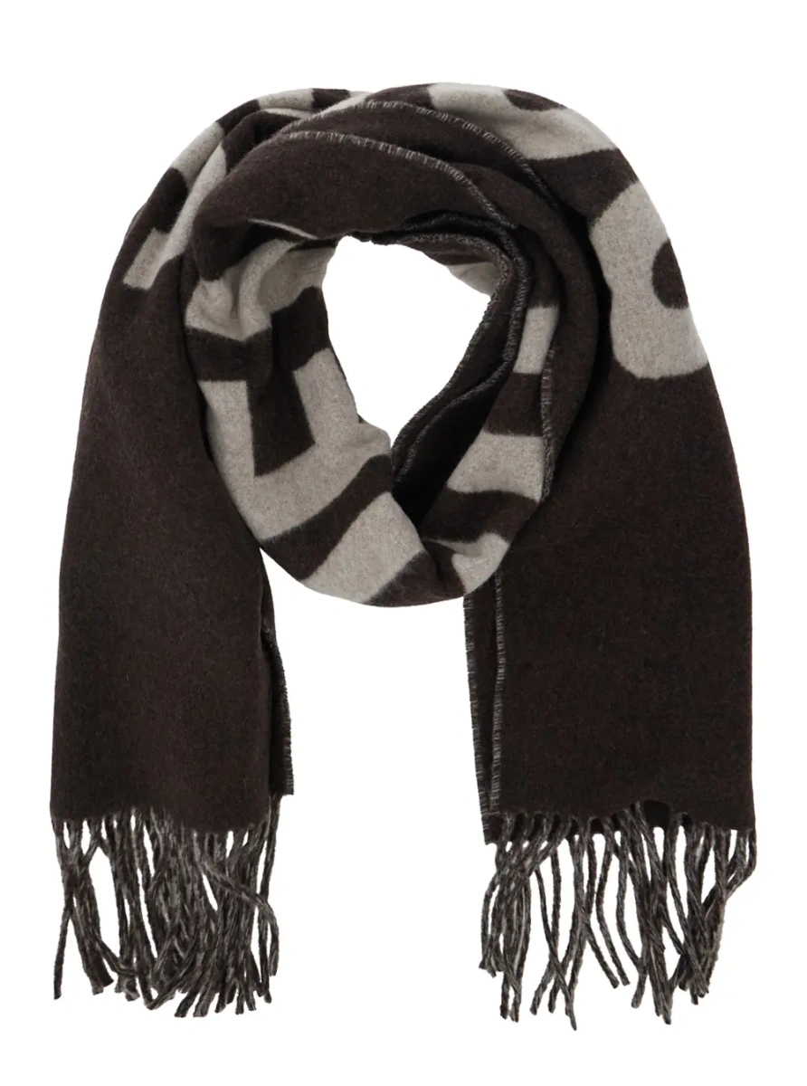 Esarfa Scarf 'L'Echarpe Jacquemus' with Maxi Logo Lettering and Fringed Hem in Brown for Men - Img 2