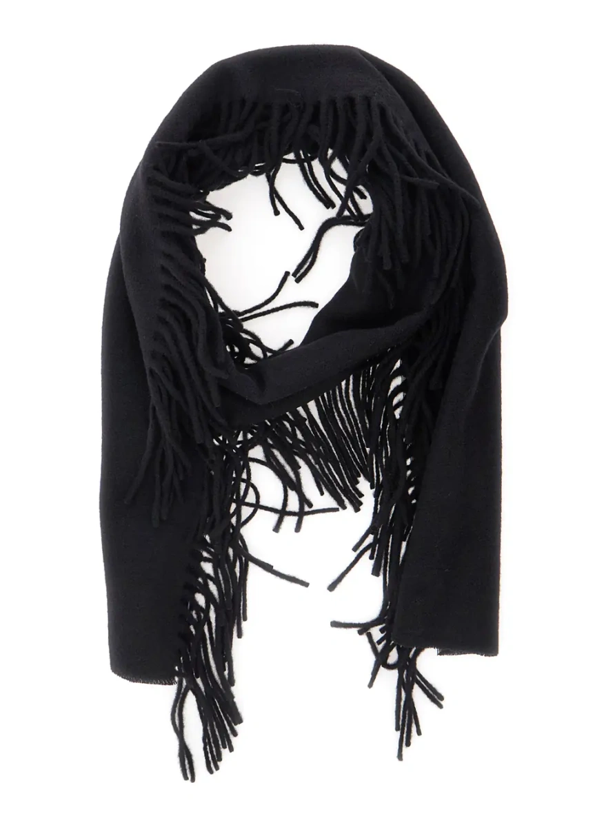Esarfa TOTÊME Cashmere Scarf with Fringes Black Unisex - Img 2