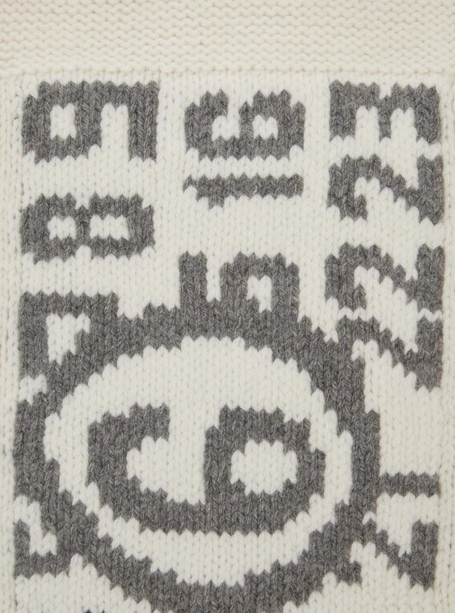Esarfa Unisex scarf with wool and nylon details in white for Boy - Img 3