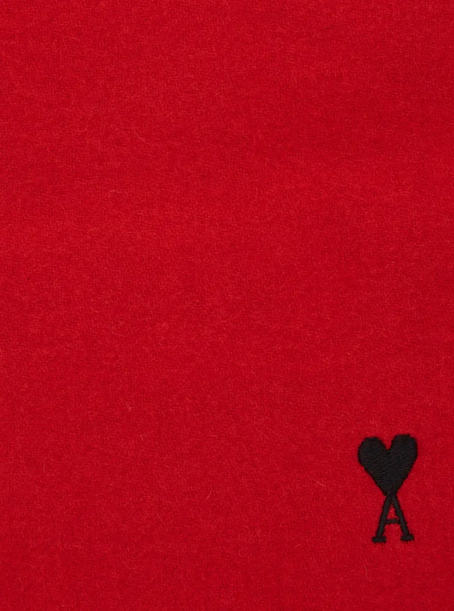 Esarfa Wool Scarf with AMI de Coeur Embroidery Red Unisex - Img 3