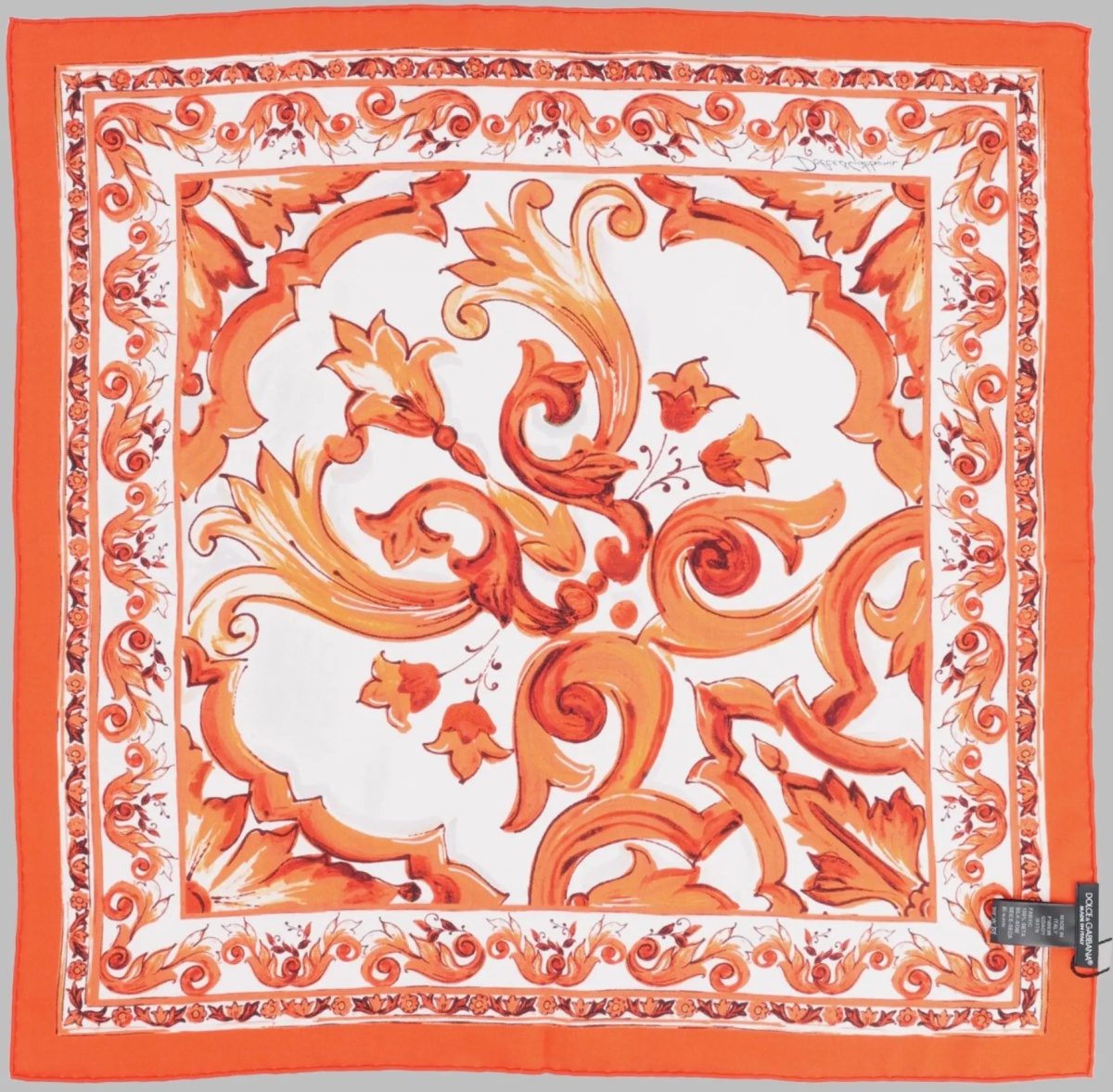 Fulare Foulard In Twill Di Seta Stampa Maiolica - Img 2