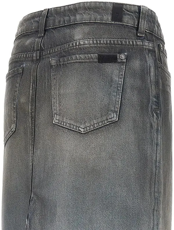 Fusta 7 For All Mankind din denim - Img 4