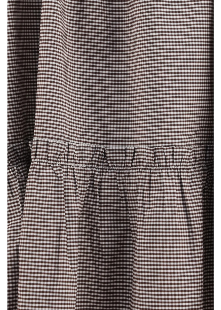 Fusta Checked cotton Skirt with gathered waist - Img 3