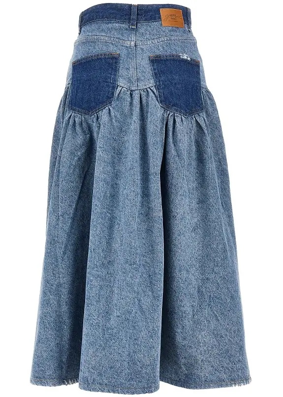 Fusta Cotton denim long skirt - Img 3