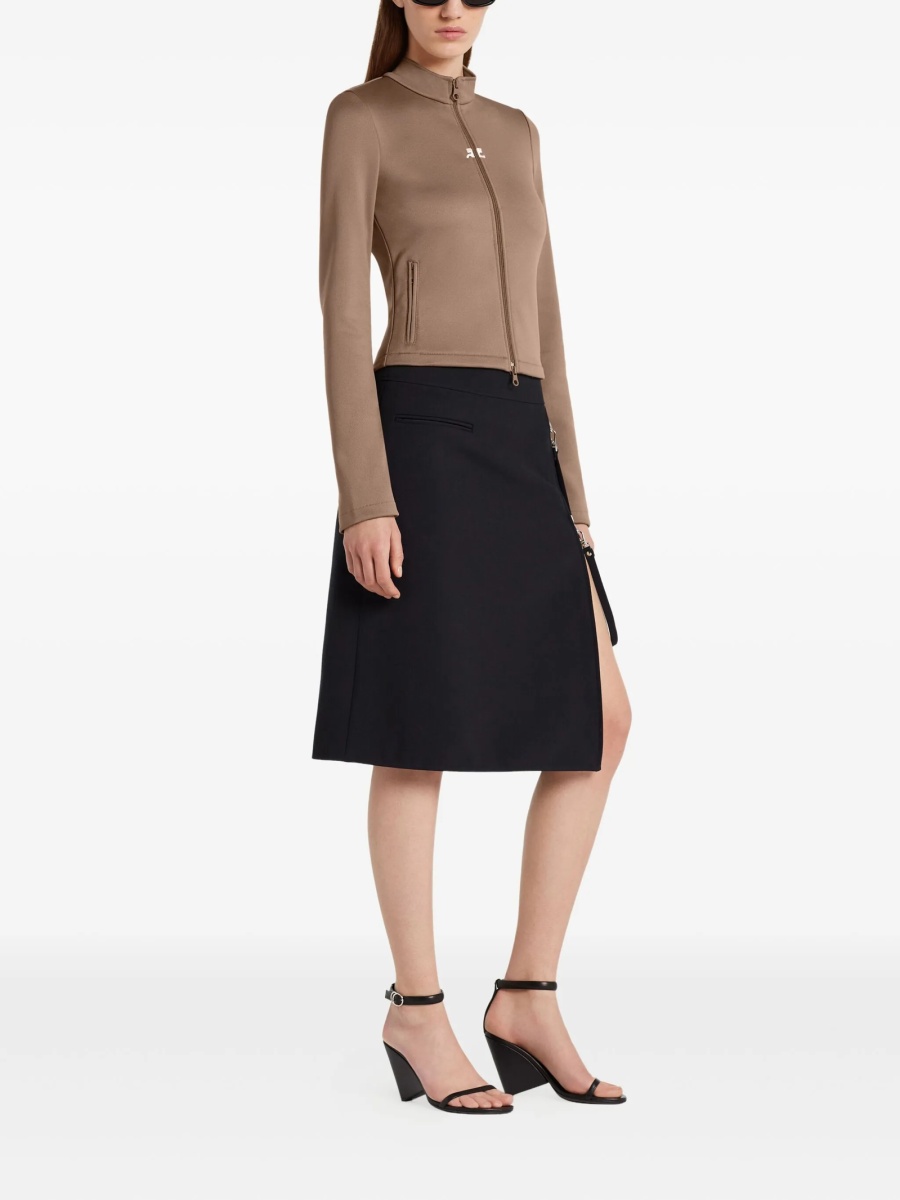 Fusta COURRÈGES neagra din lana si polyester - Img 2