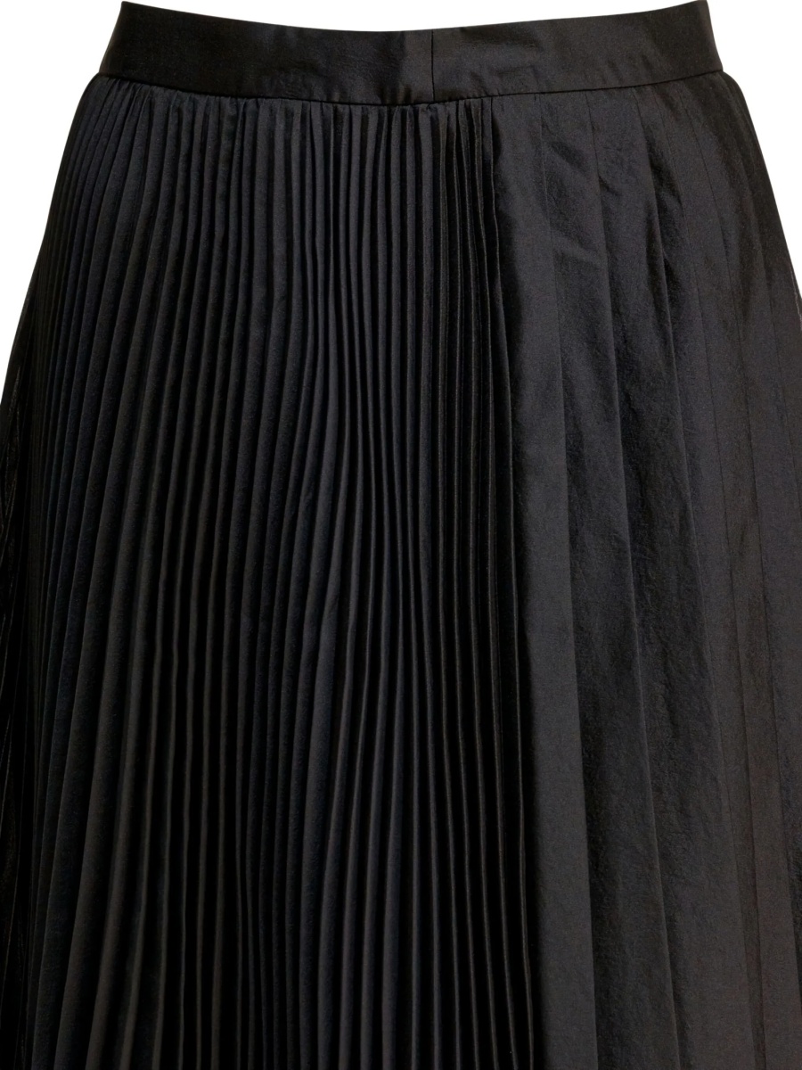 Fusta cu pliuri Sandbeige neagra din polyester - Img 3