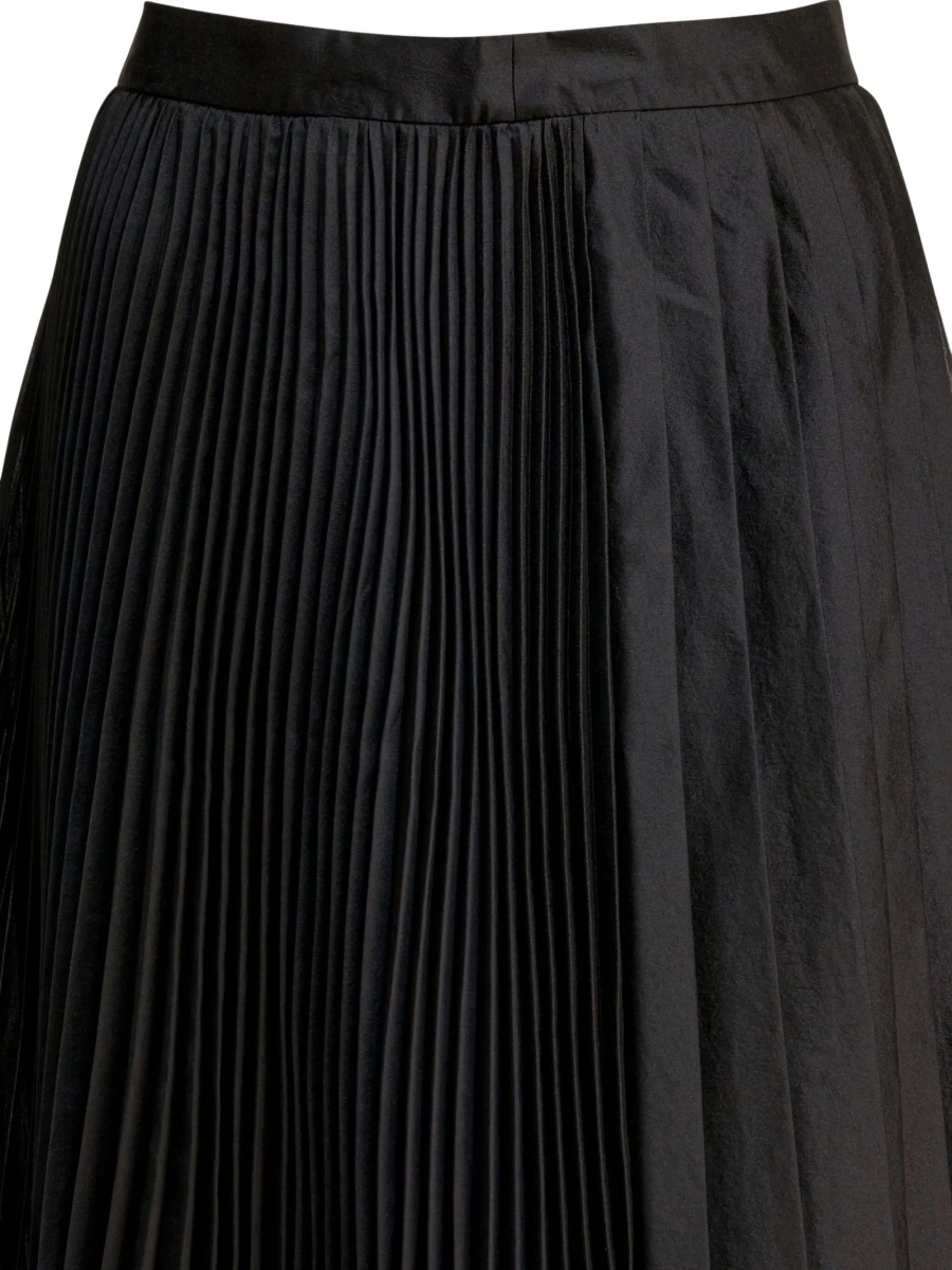 Fusta cu pliuri Sandbeige neagra din polyester - Img 3
