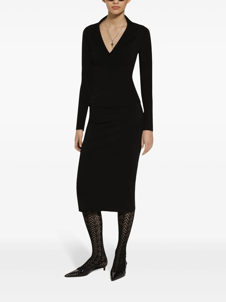 Fusta cu talie inalta Dolce &amp; Gabbana DG Logo neagra - Img 2