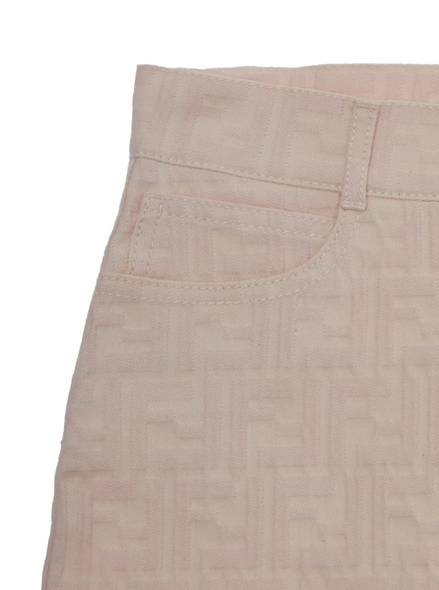 Fusta Pink 'FF' Skirt with Belt Loops and Five-Pocket Design in Denim for Women - Img 3