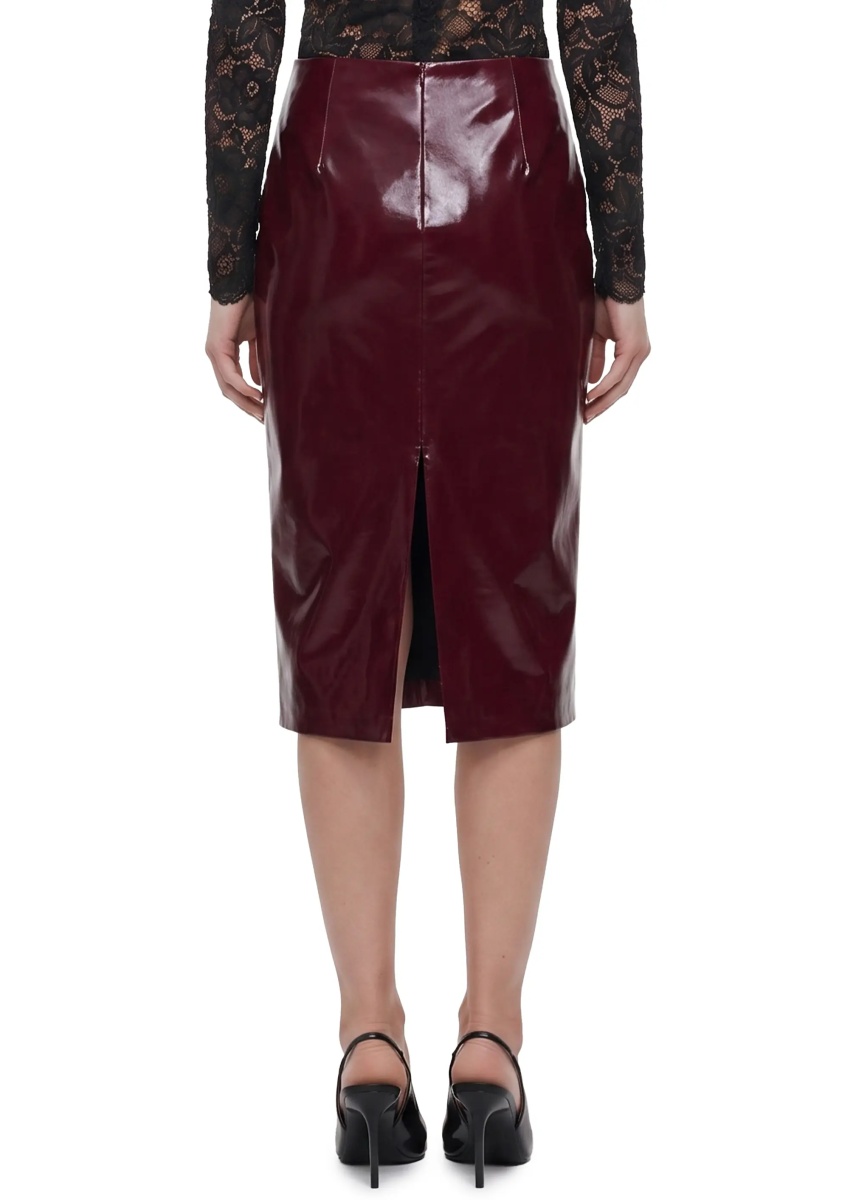 Fusta Purple Faux Leather Skirt - Img 3