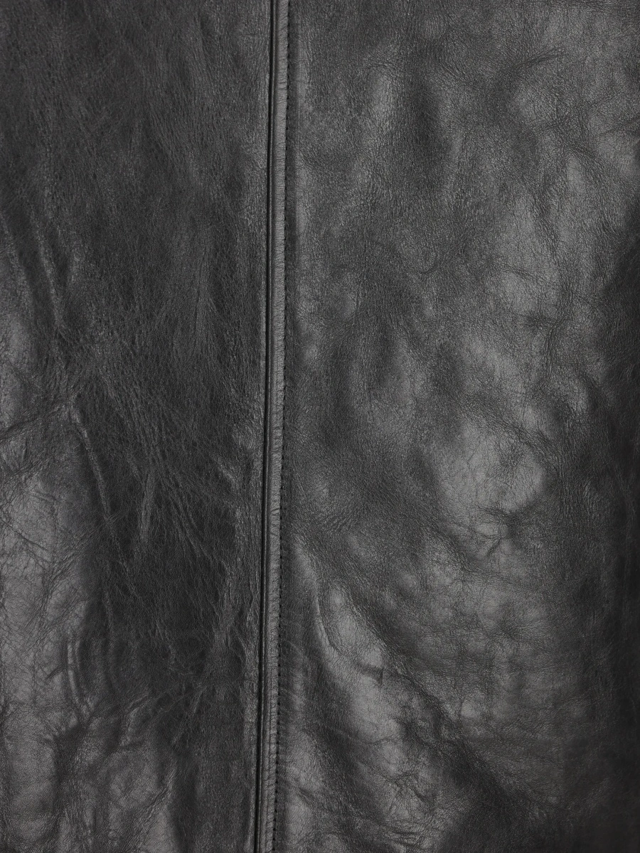 Fusta Saint Laurent neagra din piele - Img 3